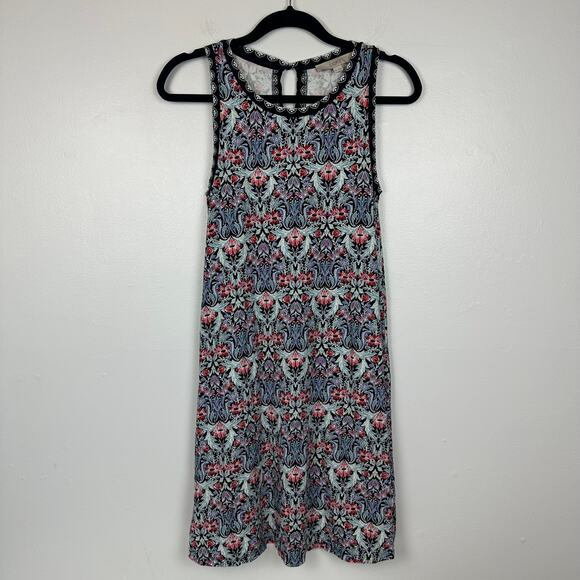 Ann Taylor LOFT Womens Floral Multicolor Sleeveless Flowy Stretch Shift Dress XS - Picture 1 of 8
